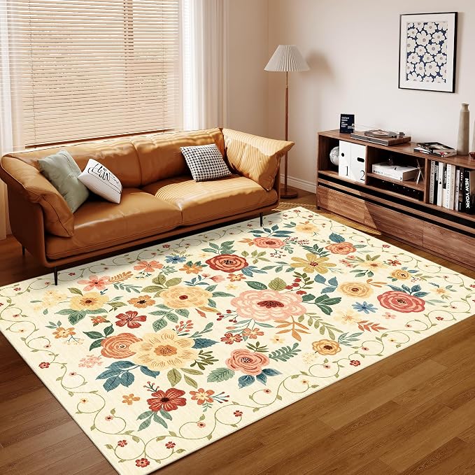 DUKINO 8x10 Area Rug, Floral Rugs - Image 8
