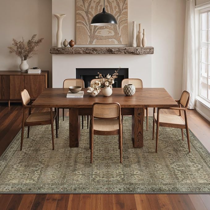 GENIMO 3x5 Area Rugs for Living Room, Machine Washable Non Slip Vintage Rugs - Image 4