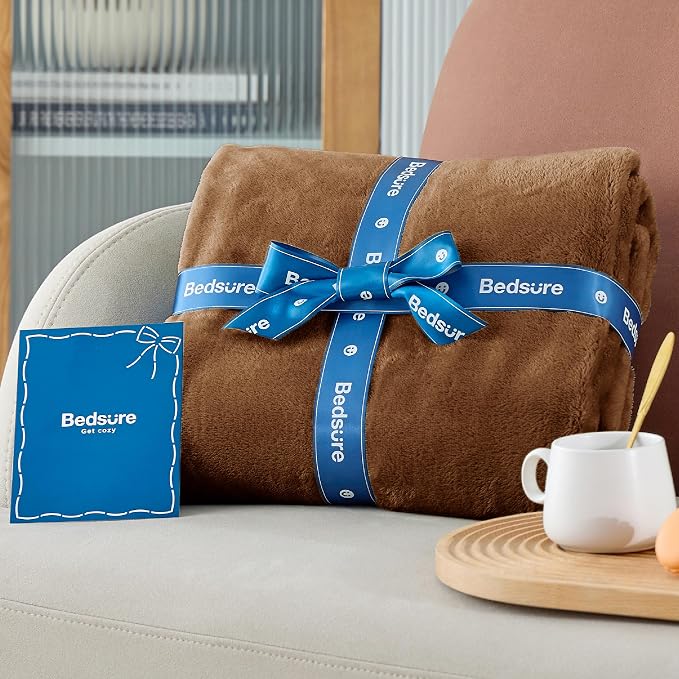 Bedsure GentleSoft Orange Fleece Blankets Queen Size - Image 7