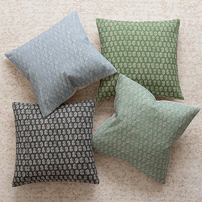 Foindtower Set of 2 Decorative Neutral Floral Print Throw Pillow Covers Vintage - Image 5