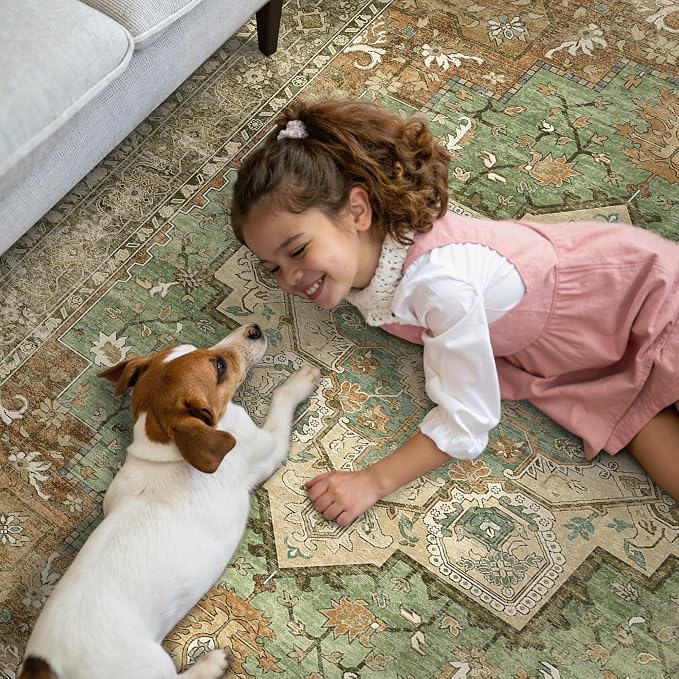 GENIMO 2'6"x6 Runner Rugs for Hallway, Machine Washable Non Slip Vintage Rugs - Image 4