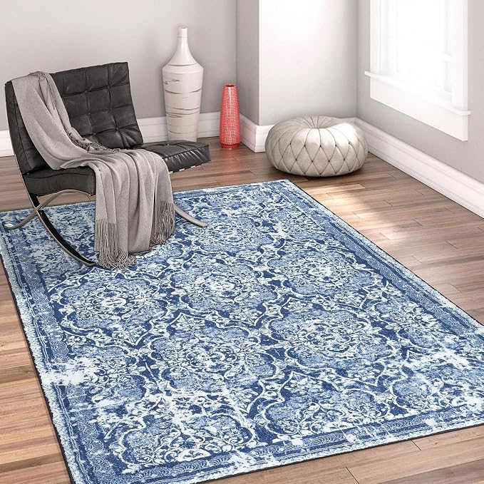 Vaukki Living Room Rug, Vintage Shaggy Soft Laundry Rug, Non Slip Kitchen Area - Image 5