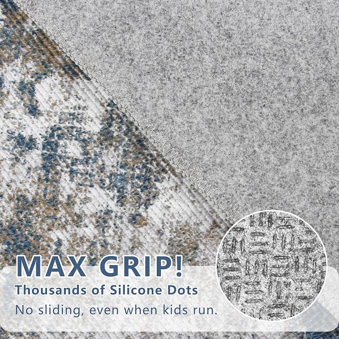 Abstract Washable Runner Rug 2x6, Hallway Rug Non-Slip, Woven Non-Shedding Thin - Image 7