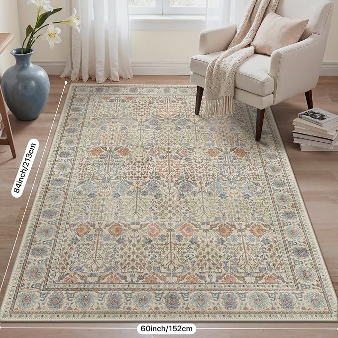 Bavni Area Rugs for Living Room, 5x7 Area Rugs Non-Slip Washable，Ultra-Thin - Image 2