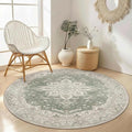 GENIMO 5FT Round Area Rugs for Living Room, Circle Rugs Machine Washable Low by GENIMO