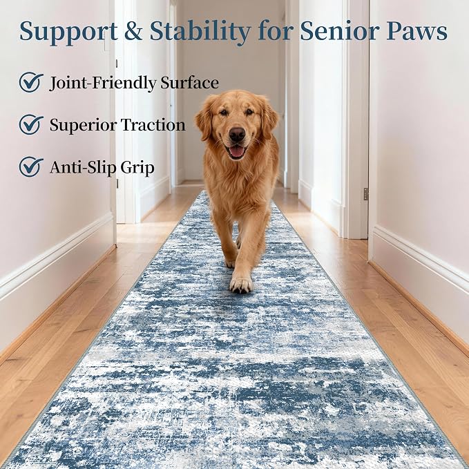 Non Slip Floor Runners for Dogs 2.6x12 Washable Runner Rug Abstract, Joint - Image 2
