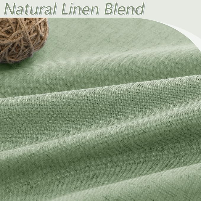 Guken 100% Blackout Linen Curtains 100 Inch Length 2 Panels Set - Image 3