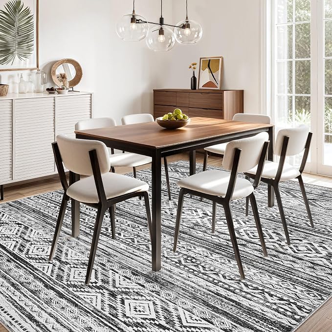 cotiled 9x12 Area Rug Living Room: Washable Boho Rugs - Image 5