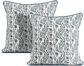 Ridhi Block Print Baby Blue Eyes Pillow Cover 20" x 20" Decorative Couch Pillows by Ridhi