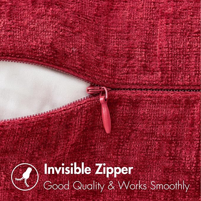 MIULEE Pack of 2 Red Couch Throw Pillow Covers 20x20 Inch Soft Polyester - Image 3