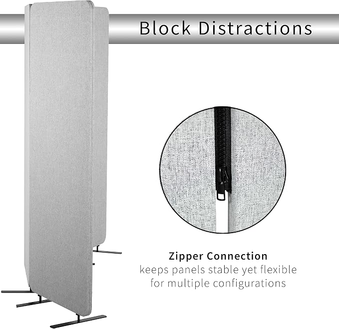 VIVO Freestanding 72 x 66 inch Privacy Panel, Cubicle Divider, Acoustic Wall - Image 5