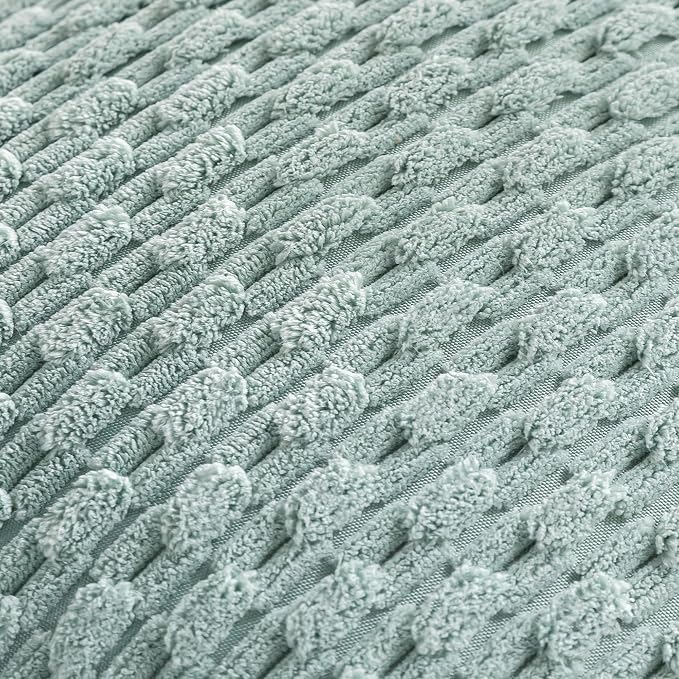 Set of 4 Aqua Decorative Throw Pillow Covers 12x20 Inch Corduroy Pillow Covers - Image 5