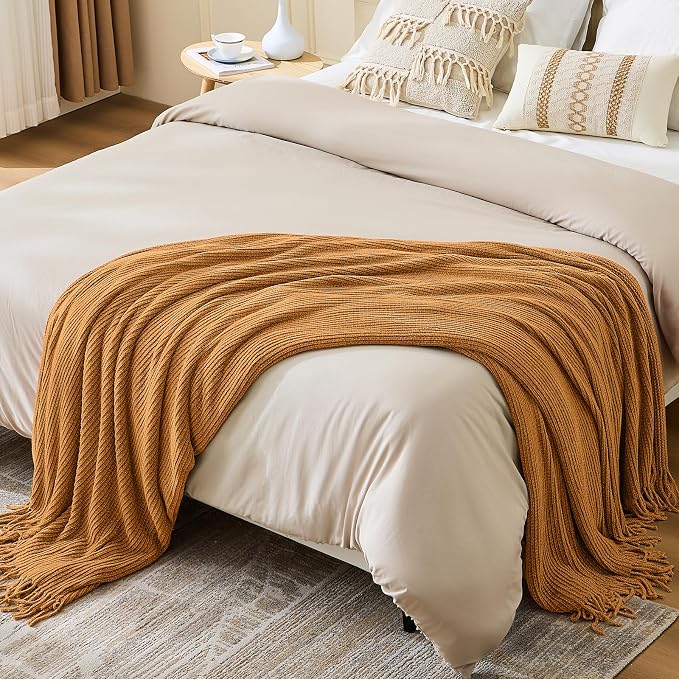 inhand Brown Throw Blanket for Couch Bed, Fall Home Decorative Soft Chunky - Image 6