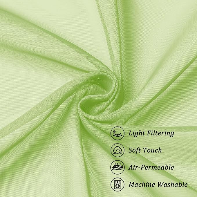 Chyhomenyc Sheer Curtains 54 Inch Long 2 Panels Set, Light Filtering Short Soft - Image 7