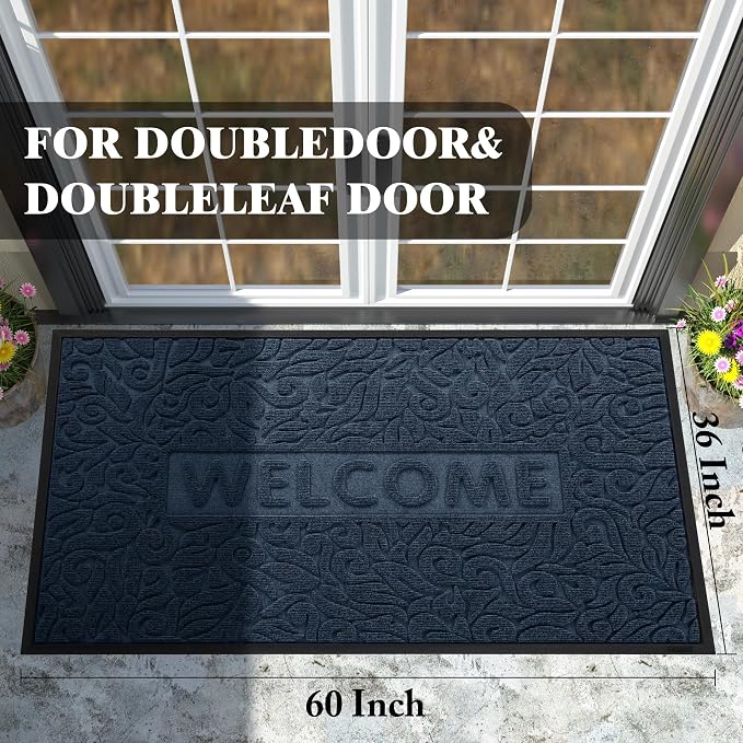 Yimobra Large Welcome Mat 60x36, Waterproof Non-Slip Outdoor Mats - Image 2