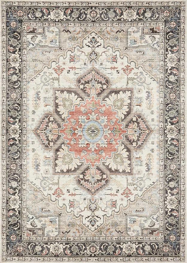 Area Rug 10x14 for Living Room, Medallion Printed Ultra-Thin Soft Large Carpet - Image 9