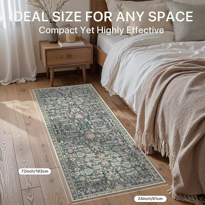 Bavni 2X6 Rug Runners for Hallways, Washable Runner Rug Non Slip, Vintage - Image 7