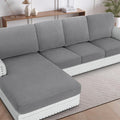 H.VERSAILTEX Sectional Couch Covers 1 Piece Chaise Slipcover L Shape Separate by HVERSAILTEX