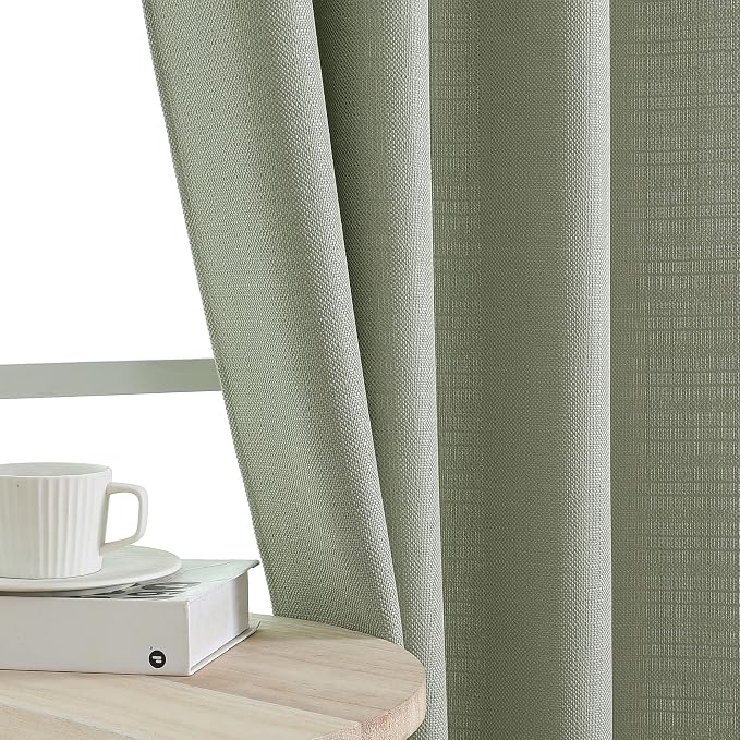 Chyhomenyc Bennett Light Green Window Valance, Light Filtering Faux Linen Slub - Image 7