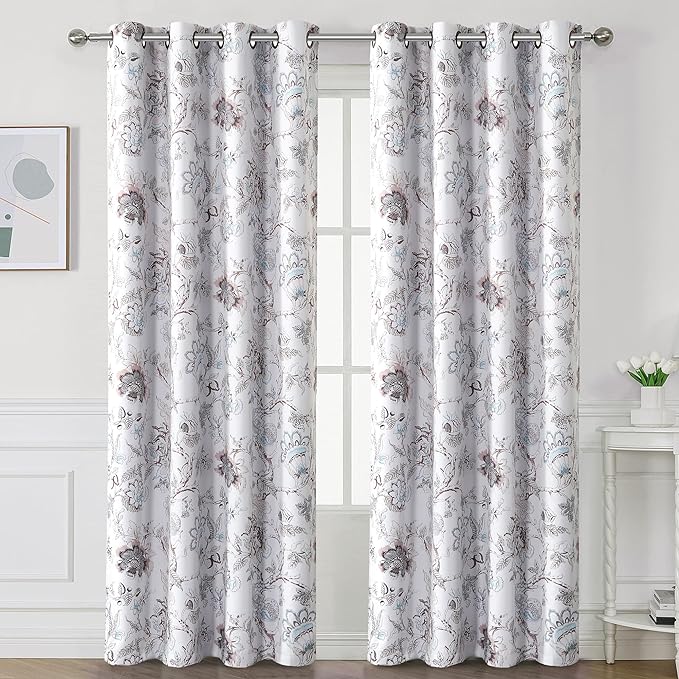 H.VERSAILTEX Blackout Curtains 108 Inch Length 2 Panels Set Floral Print - Image 2