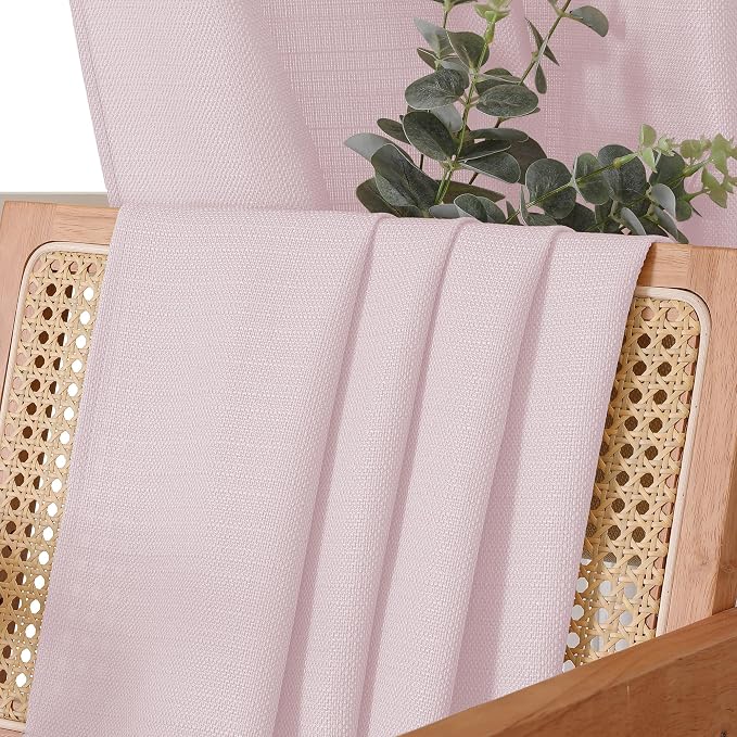 Chyhomenyc Bennet Blush Pink Curtains 84 Inches Long 2 Panels, Faux Linen - Image 5