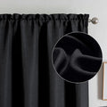 Chyhomenyc Black Curtains 84 Inches Long 2 Panels, Faux Linen Light Filtering by Chyhomenyc