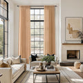 Nanspring Camel Linen Curtains for Living Room Extra Long 126 Inches Long Back by Nanspring