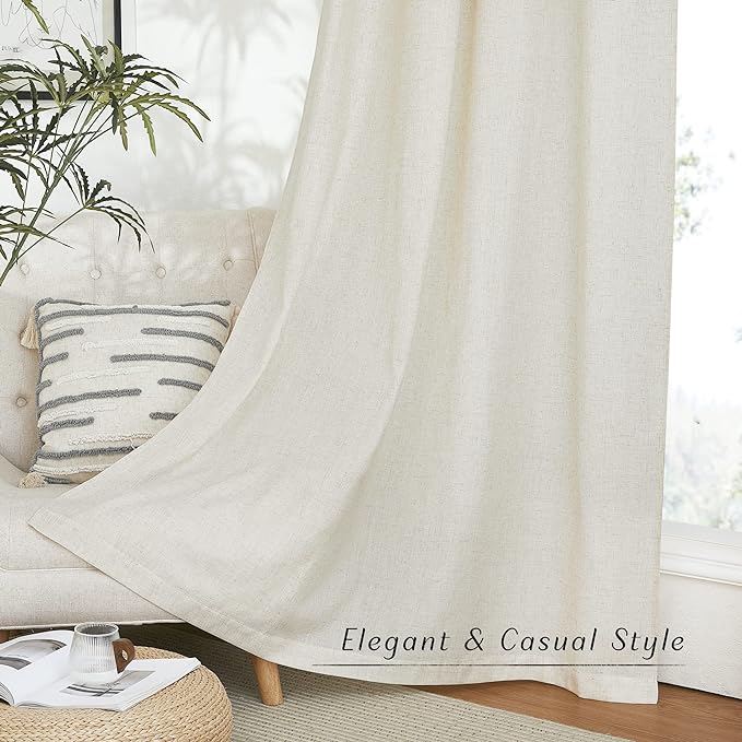 NICETOWN Natural Linen 102 inch Curtains - Image 6