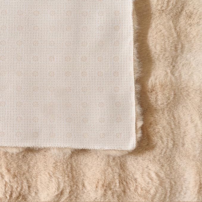 Lotus Karen Fluffy Khaki Rug for Living Room Bedroom, 2x3 Big Bubble Plush shag - Image 5