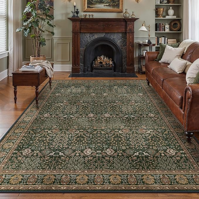 Bavni Washable Rugs 9x12-Machine Washable Rug Lightweight Low Pile, Vintage by BAVNI