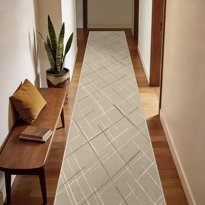 Kitchen Rugs Ultra Non-Slip 2.6x12 Washable Runner Rug Modern Tear and Stain by TTelephant