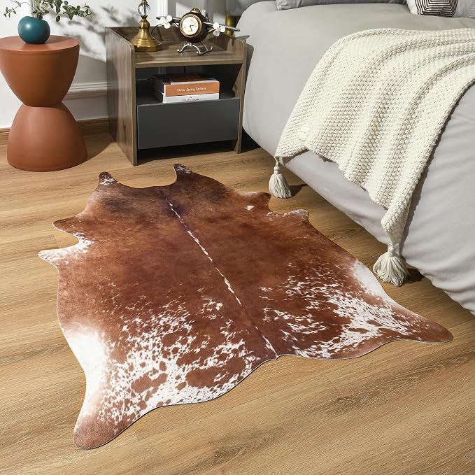 Easycozy Faux Cowhide Cow Print Rug: 3 x 4 Western Decor Faux Cowhide, - Image 6