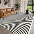 IOHOUZE Black Beige Striped Rug -8'x10' Indoor Outdoor Rug, Washable Area Rug by iOhouze