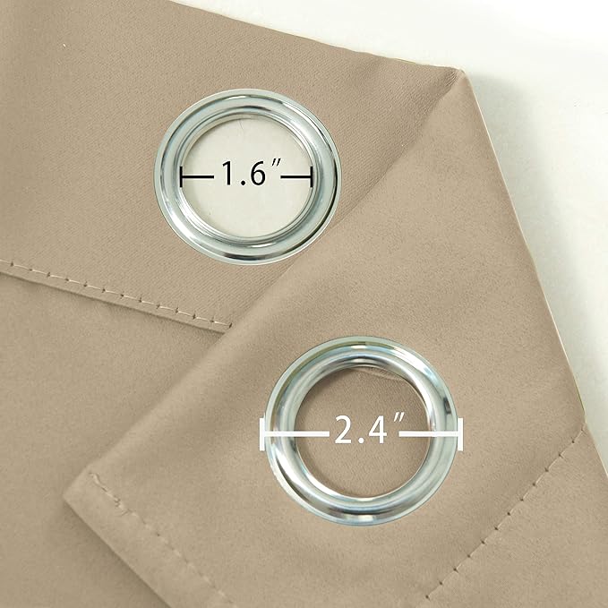 LEMOMO Beige Thermal Blackout Curtains/38 x 84 Inch/Set of 2 Panels Room - Image 5