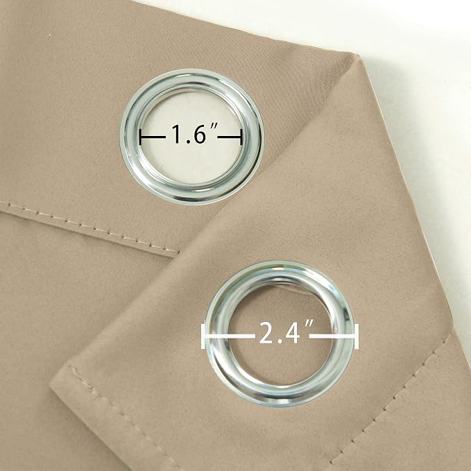 LEMOMO Beige Thermal Blackout Curtains/52 x 54 Inch/Set of 2 Panels Room - Image 6