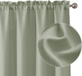 Chyhomenyc Light Green Curtains 72 Inch Length 2 Panels Set, Faux Linen by Chyhomenyc