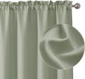 Chyhomenyc Bennet Light Green Curtains 45 Inch Length 2 Panels, Faux Linen by Chyhomenyc
