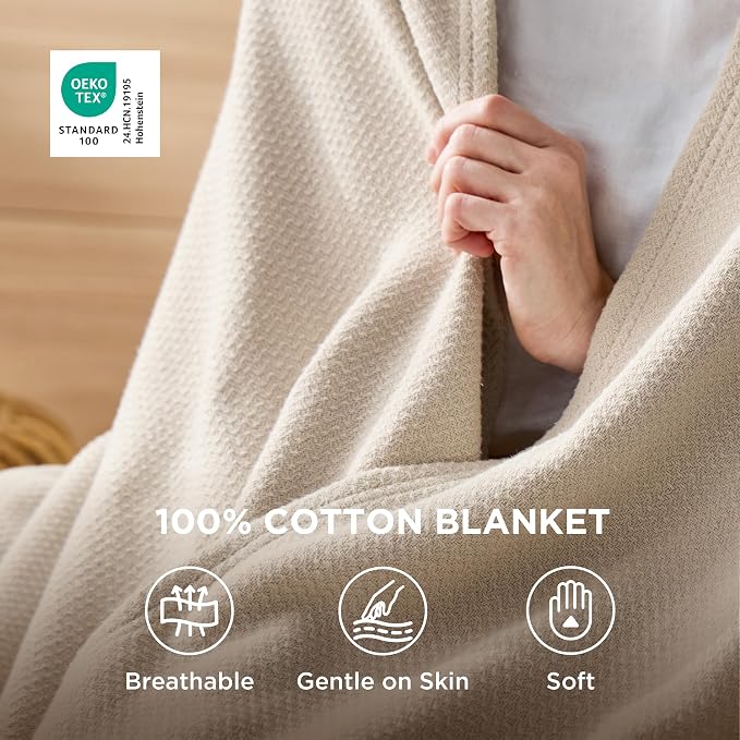 Bedsure GentleSoft 100% Cotton Blanket King Size - Image 6