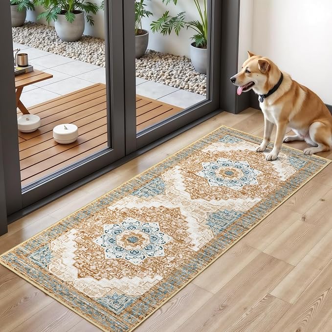 Tritard 100% Non Slip Kitchen Rugs Sets of 3 Washable Boho Kitchen Mats - Image 8