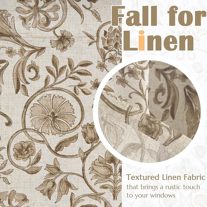 jinchan Linen Valance Kitchen Curtain Pack of 2 Double Layer 16 Inch - Image 8