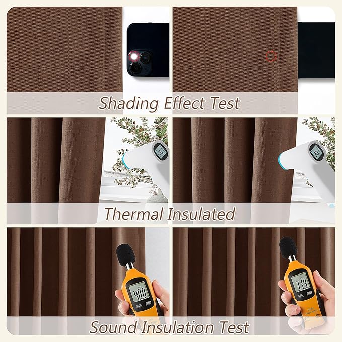 Guken 100% Blackout Curtains 90 Inch Length 2 Panels Set - Image 5
