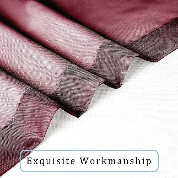 OWENIE Sheer Curtains, 2 Panels, Cafe Curtains - Image 4