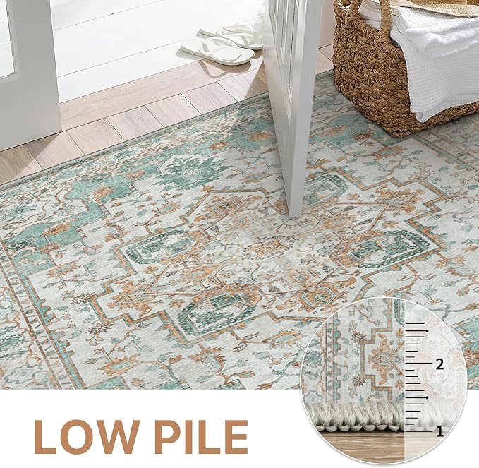 GENIMO 5FT Round Area Rugs for Living Room, Circle Rugs Machine Washable Low - Image 3