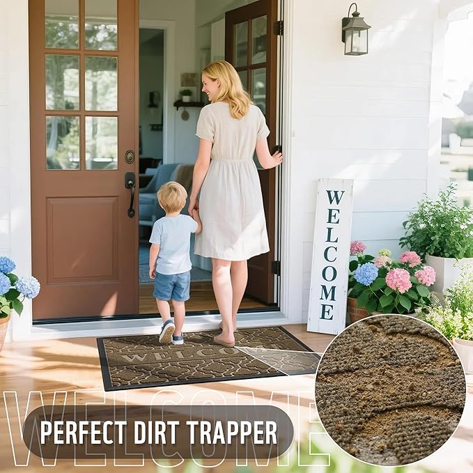 Yimobra Welcome Mat Outdoor Indoor 29.5x17, All-Weather Waterproof Outdoor Mats - Image 4