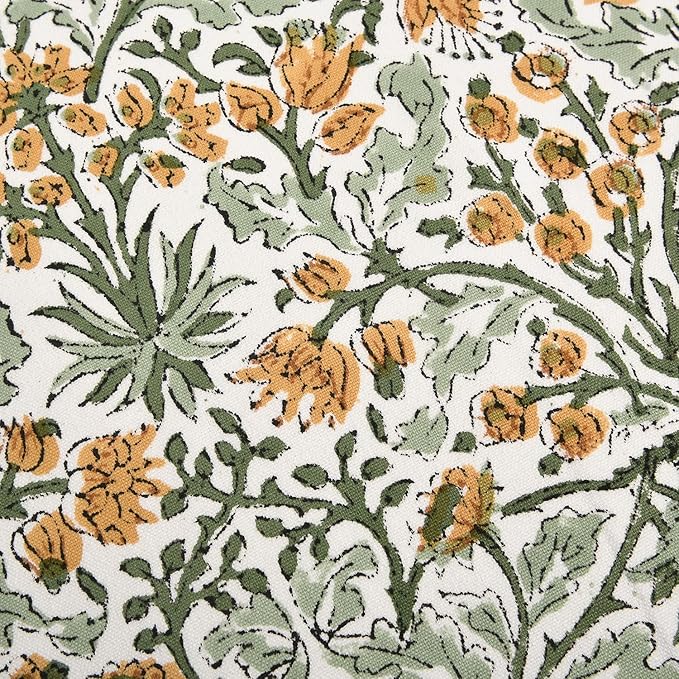 Ridhi Block Print Goldenrod Yellow Pillow Cover 16" x 16" Decorative Couch - Image 5