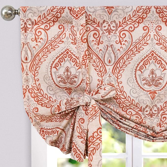 jinchan Faux Linen Tie up Valance by JINCHAN
