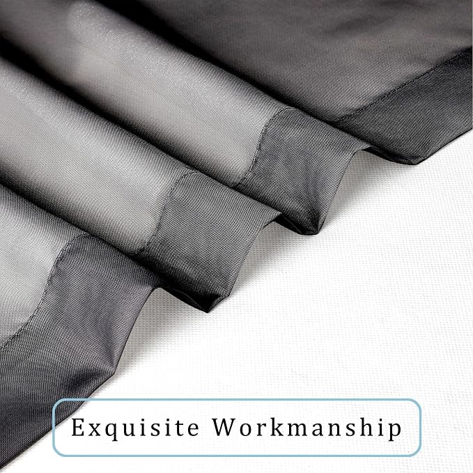 OWENIE Black Sheer Curtains, Bedroom - Image 5