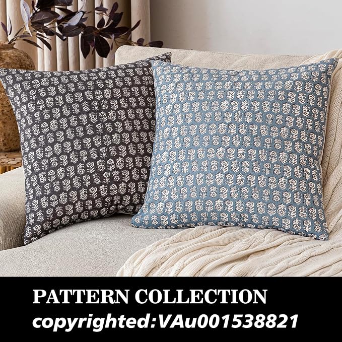 Foindtower Set of 2 Decorative Vintage Floral Print Throw Pillow Covers Neutral - Image 4