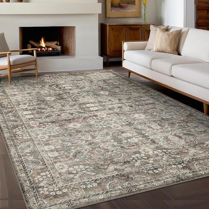 GarveeHome Washable Rugs 5x7 Vintage Floral Area Rugs - Image 8