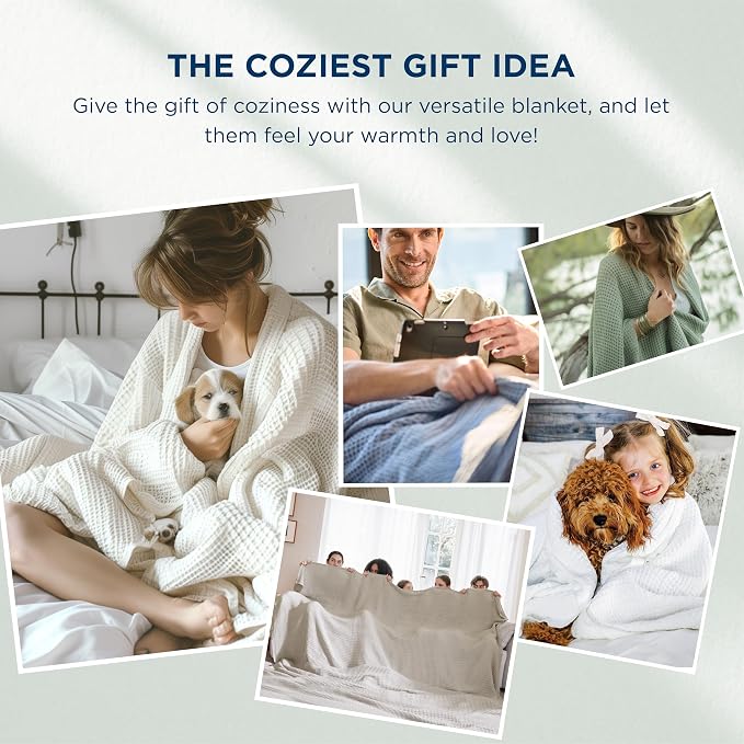 Bedsure Gentlesoft 100% Cotton Blanket Queen Size - Image 5